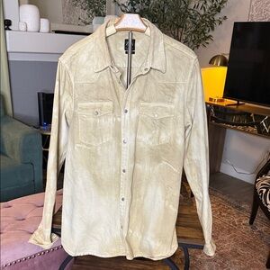 Zara Light Tan Relaxed Fit denim Shirt